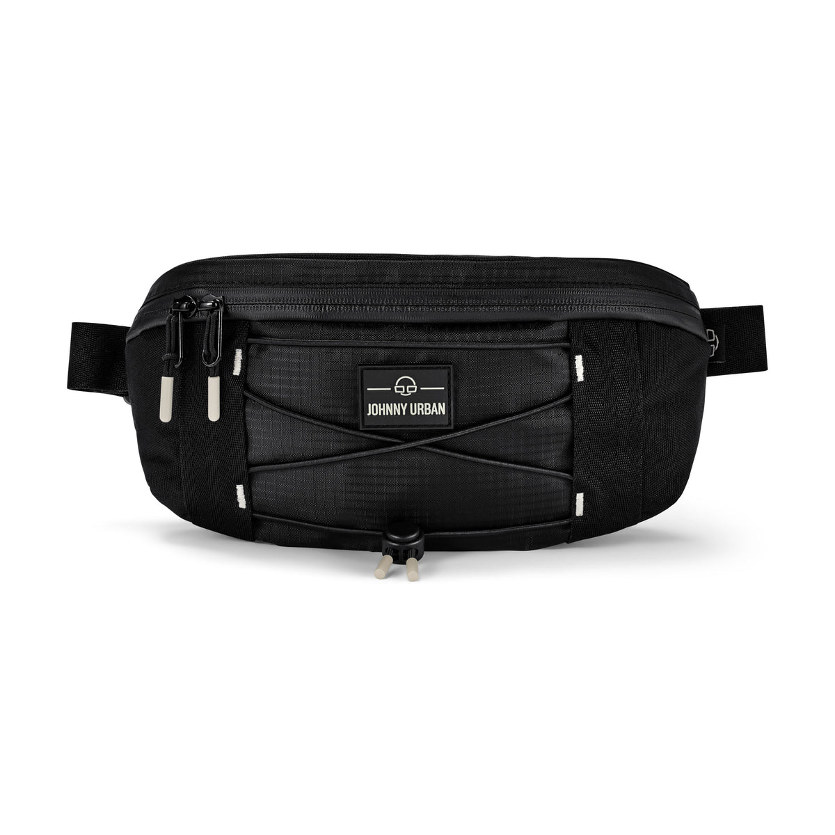 Schwarze Bauchtasche 'Devin' von Johnny Urban mit elastischem Frontband und Reißverschluss