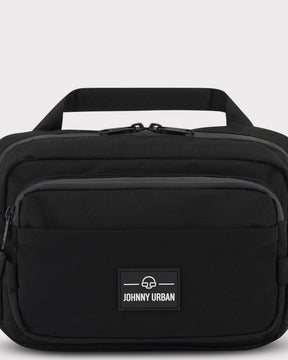 Schwarze Bauchtasche 'Travis' von Johnny Urban mit Vorderfach und Logo-Patch