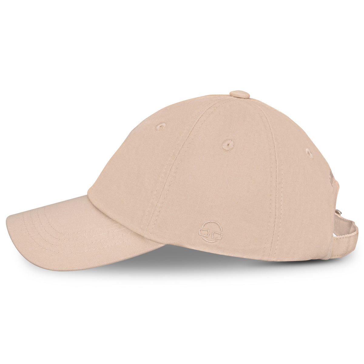 Beige Damen-Cap 'Jen' aus Baumwolle mit verstellbarem Riemen und gesticktem Logo