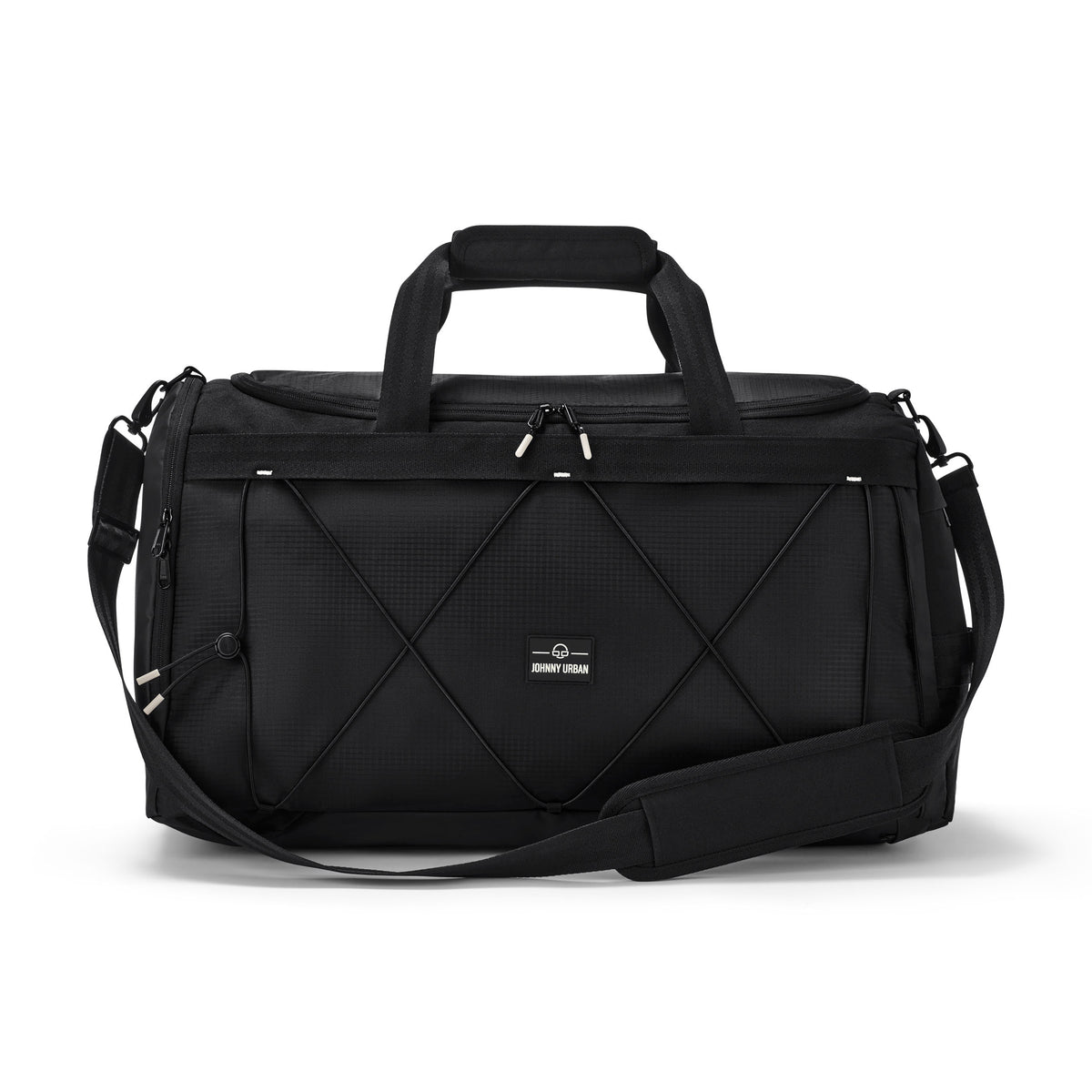 Schwarze große Duffle Bag 'Shawn Large' von Johnny Urban mit robustem Griff und verstellbarem Schultergurt
