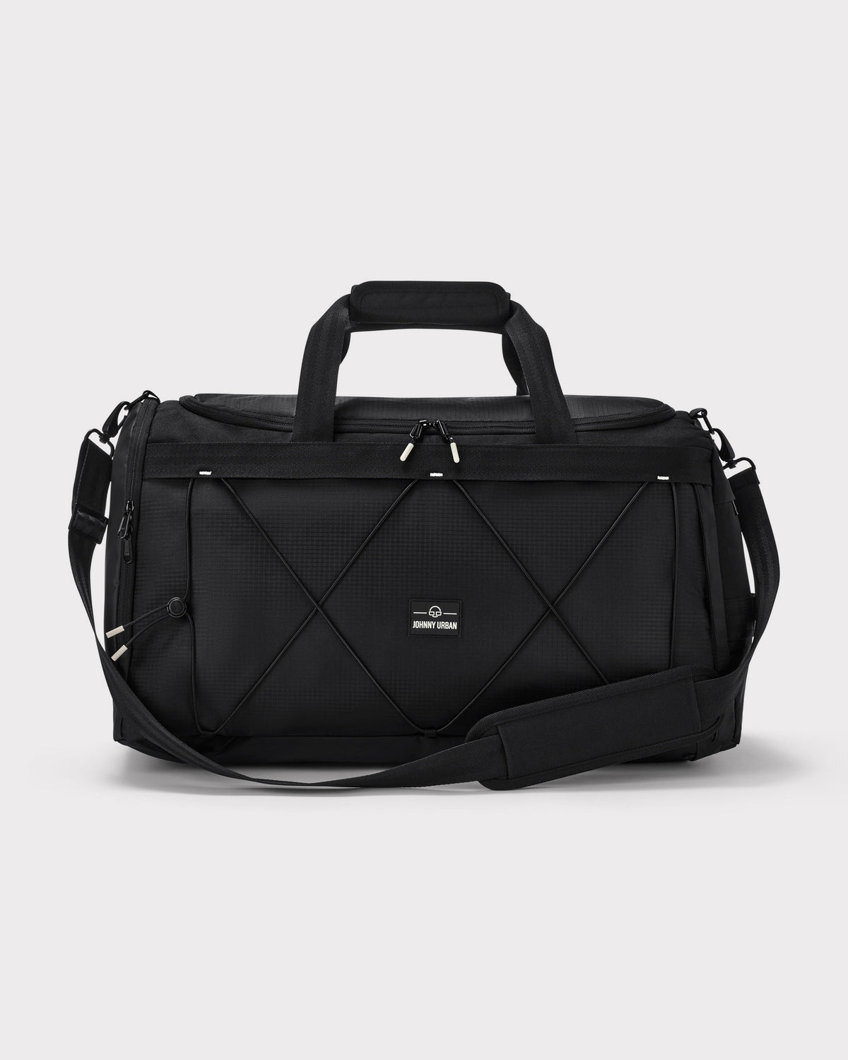 Schwarze große Duffle Bag 'Shawn Large' von Johnny Urban mit robustem Griff und verstellbarem Schultergurt