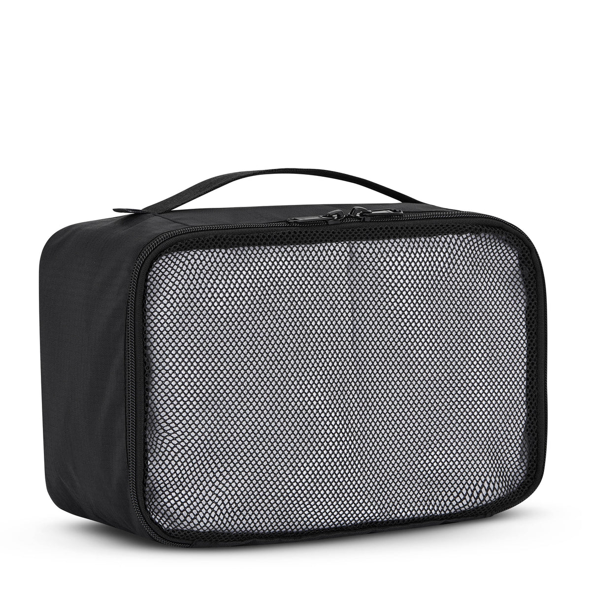 Schwarze Kleidertasche 'Zack' mit Mesh-Front und Tragegriff