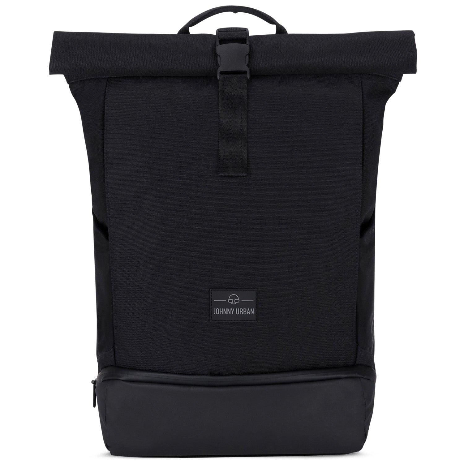 Schwarzer Rolltop-Rucksack 'Allen Large' von Johnny Urban mit ZIP-Bodenfach