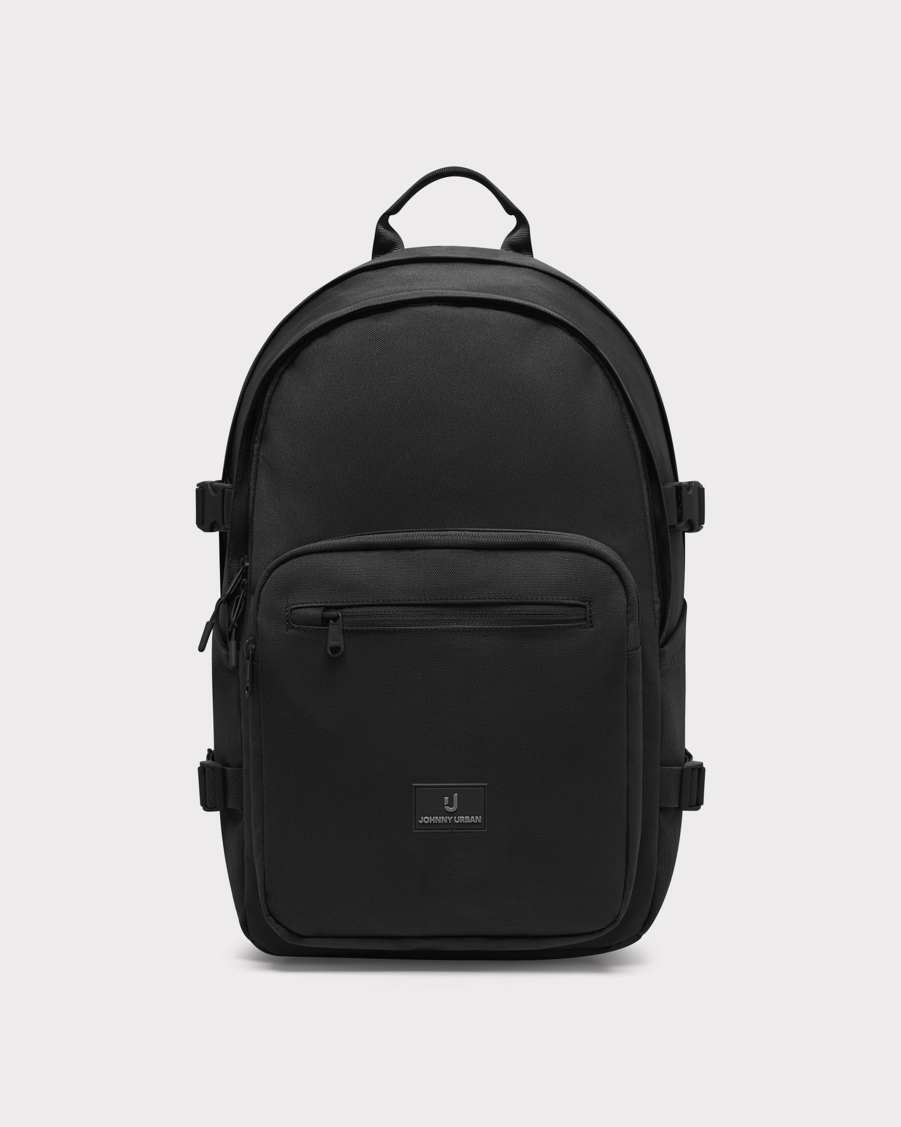 Schwarzer Rucksack 'Lian' von Johnny Urban mit Reißverschlussvorderfach und seitlichen Schnallen
