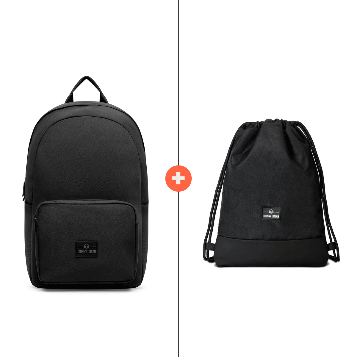 Animiertes Bild, wo links drei Rucksäcke für die Schule und rechts Turnbeutel gezeigt werden.