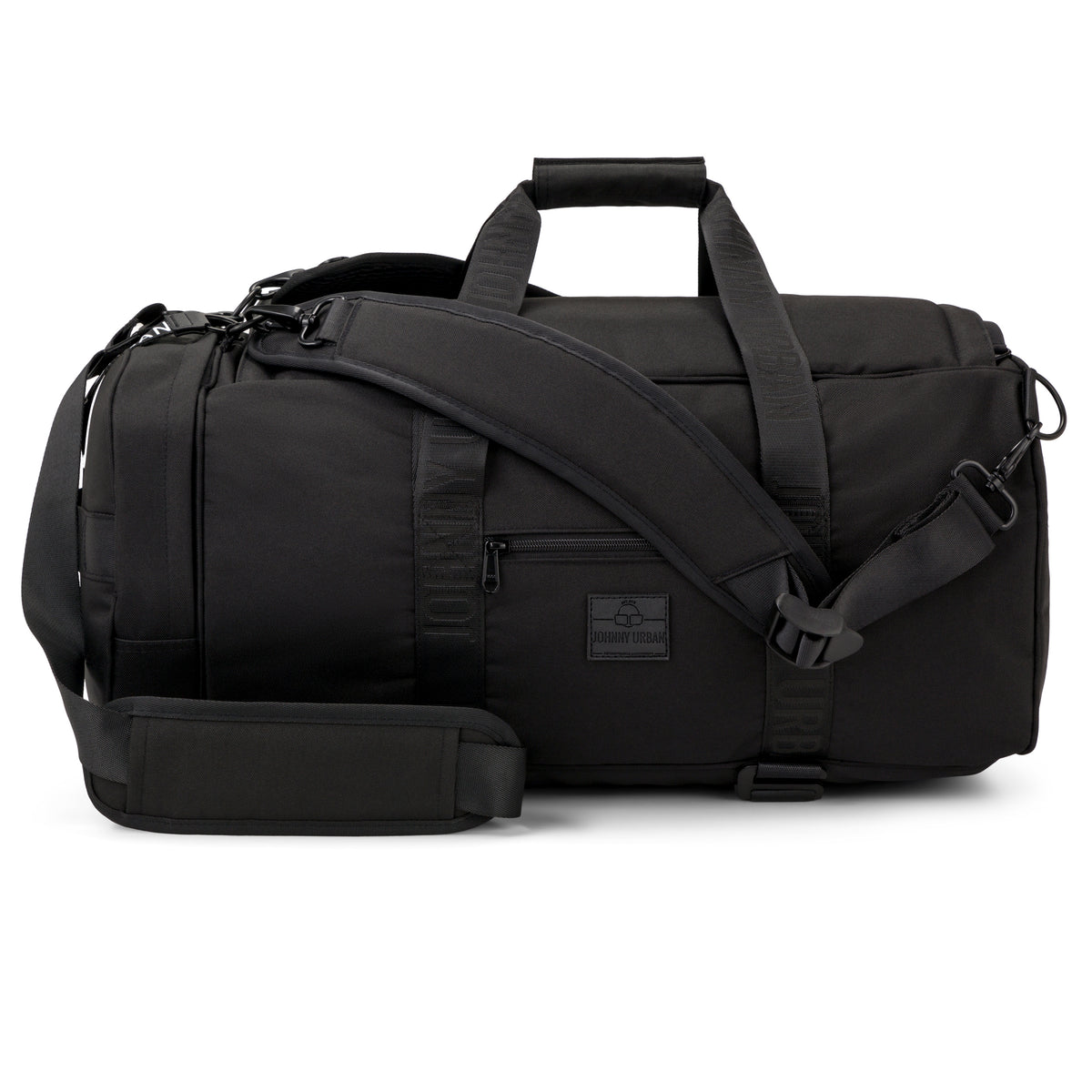 Schwarze Johnny Urban Duffle Bag 'Colin' aus robustem Material mit verstellbarem Schultergurt und Griffen