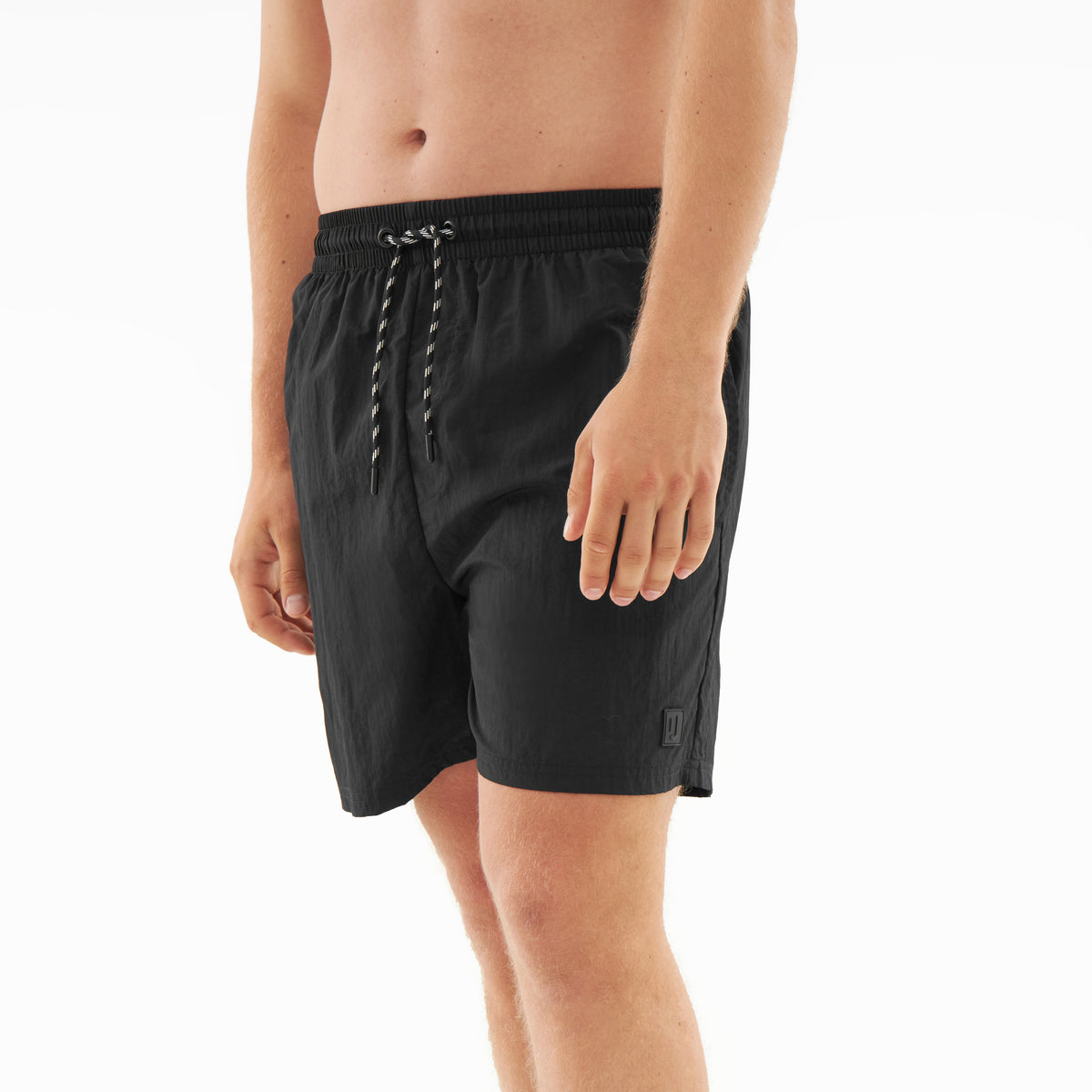Schwarze Herren-Badehose 'Jay' mit elastischem Bund und Kordelzug