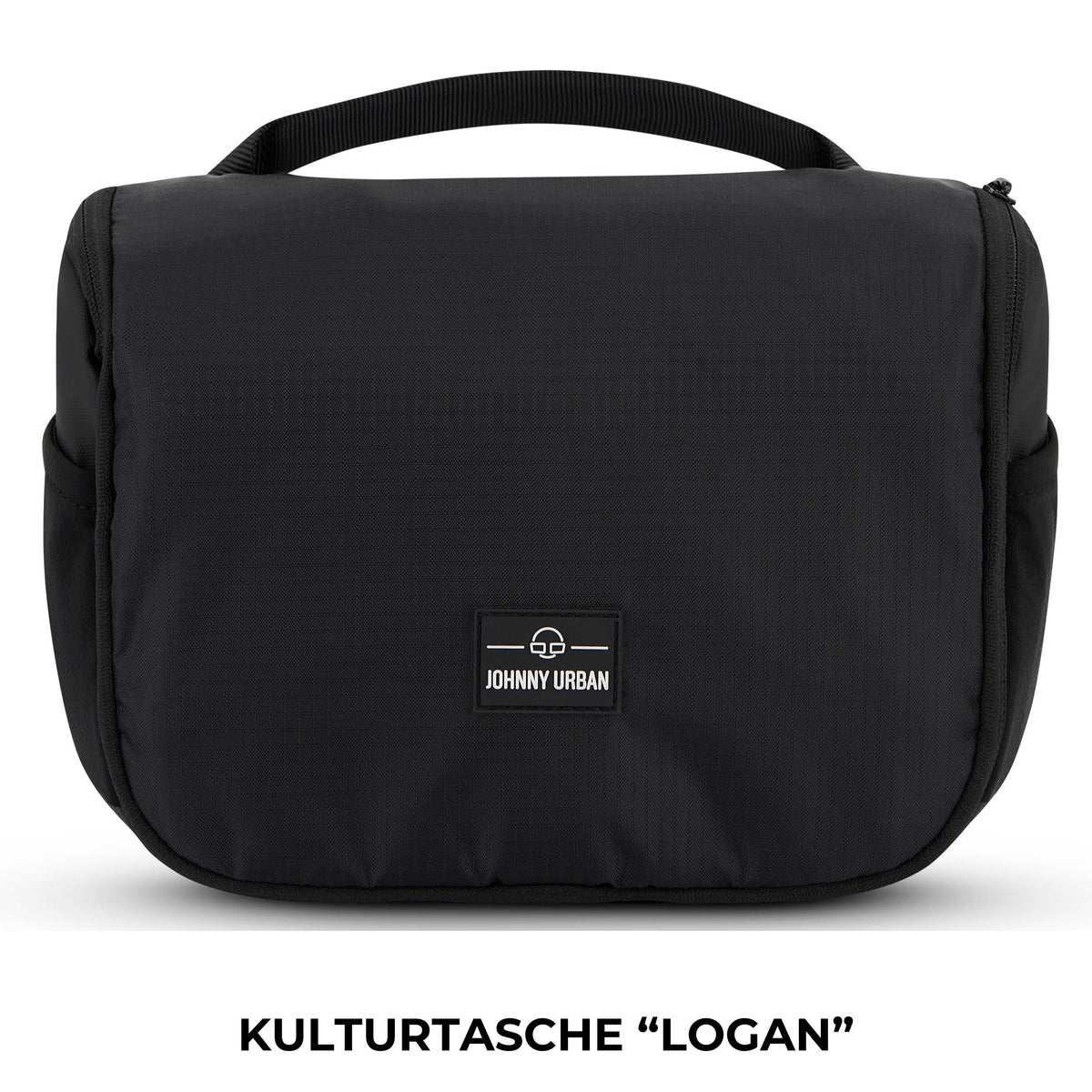 Schwarze Johnny Urban Kulturtasche Logan mit Tragegriff und Reißverschluss