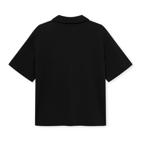 Schwarzes Poloshirt von Johnny Urban mit kurzem Arm und klassischem Kragen, Rückansicht