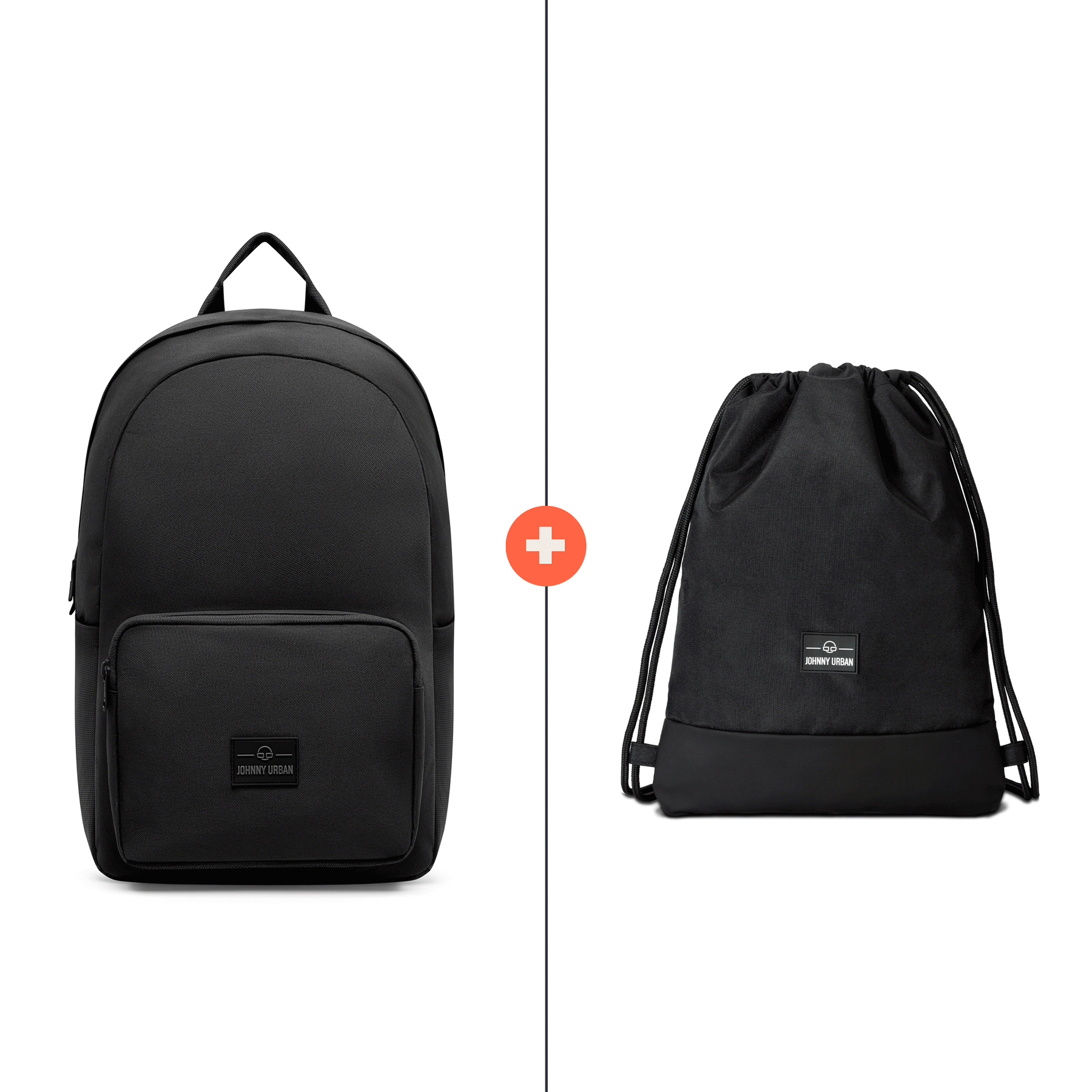 Animiertes Bild, wo links drei Rucksäcke für die Schule und rechts Turnbeutel gezeigt werden.