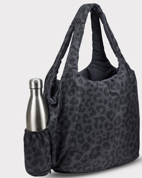 "Cleo" shopper bag, grey leopard print