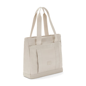 Johnny Urban Shopper Tasche 'Kim' in sandfarben, rechteckig, mit langen Tragegriffen und Fronttasche