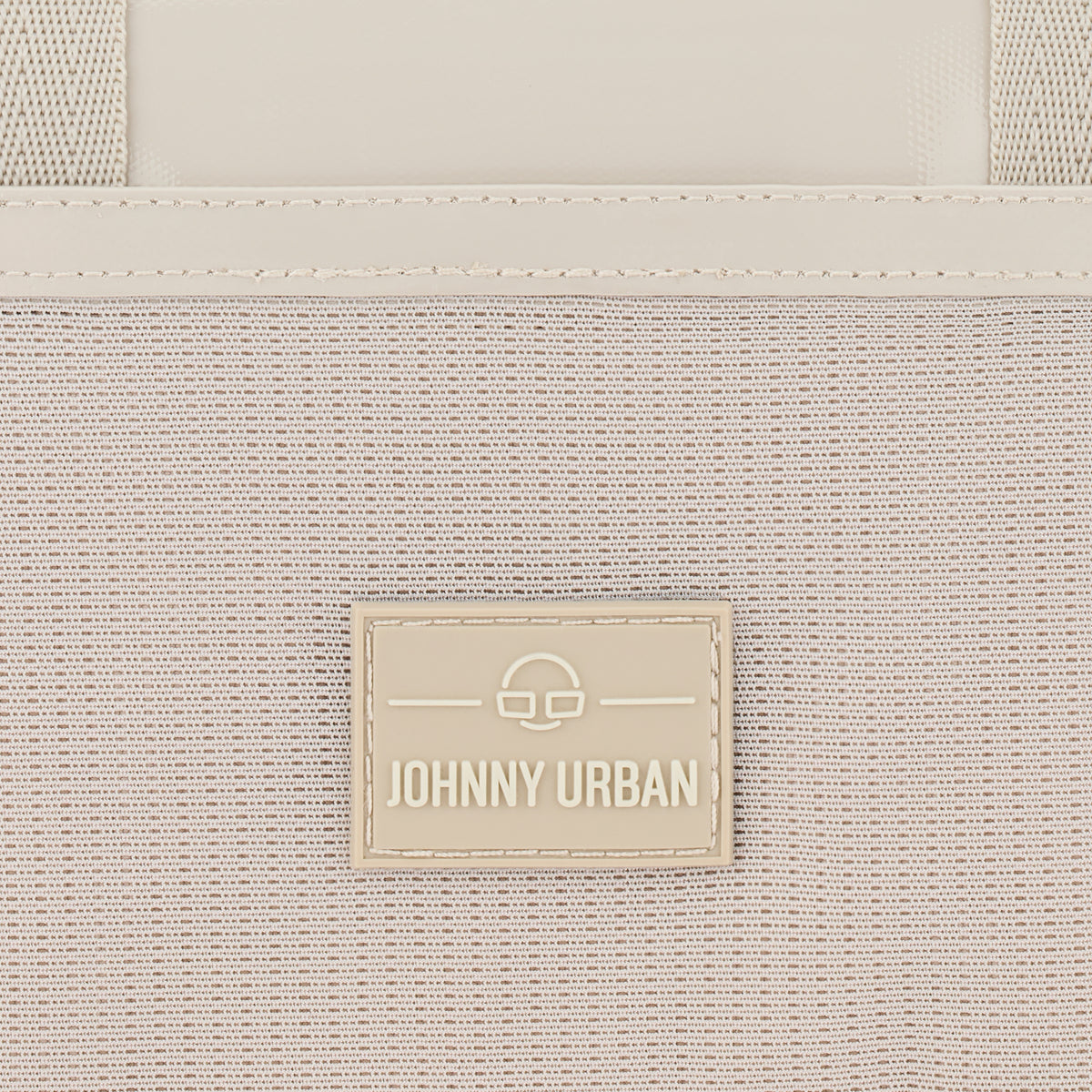 Beige wasserabweisende Lenkertasche Fahrrad Nelson von Johnny Urban mit Logo-Patch