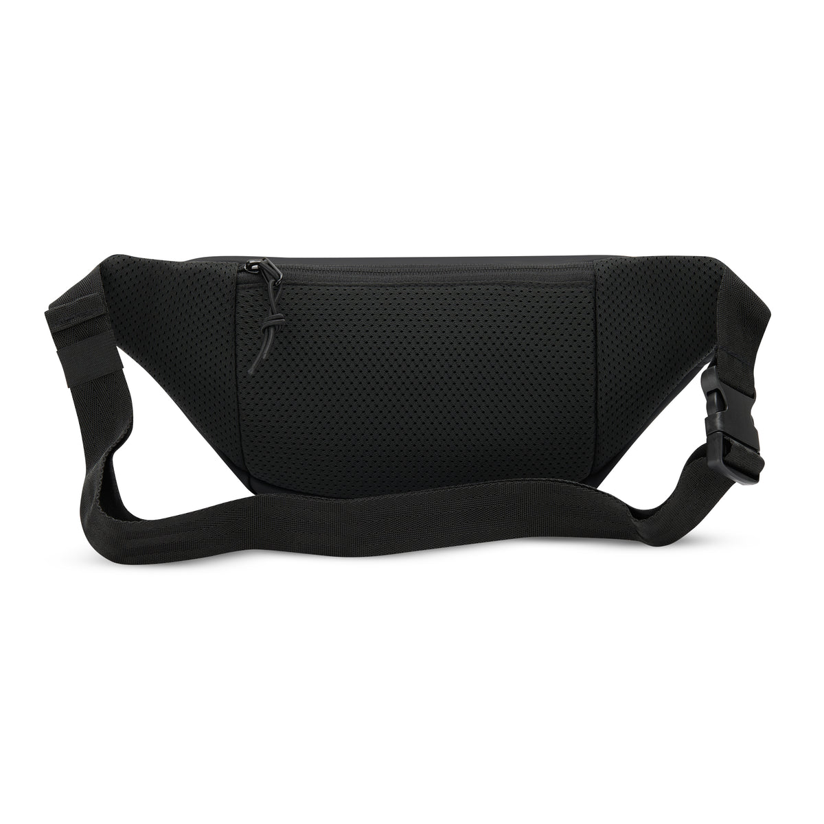 Schwarze Bauchtasche 'Riley' mit Netzstruktur und verstellbarem Gurt
