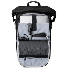 Bike Rucksack in schwarz. Fahrradtasche für Gepäckträger und Rucksack in Einem.