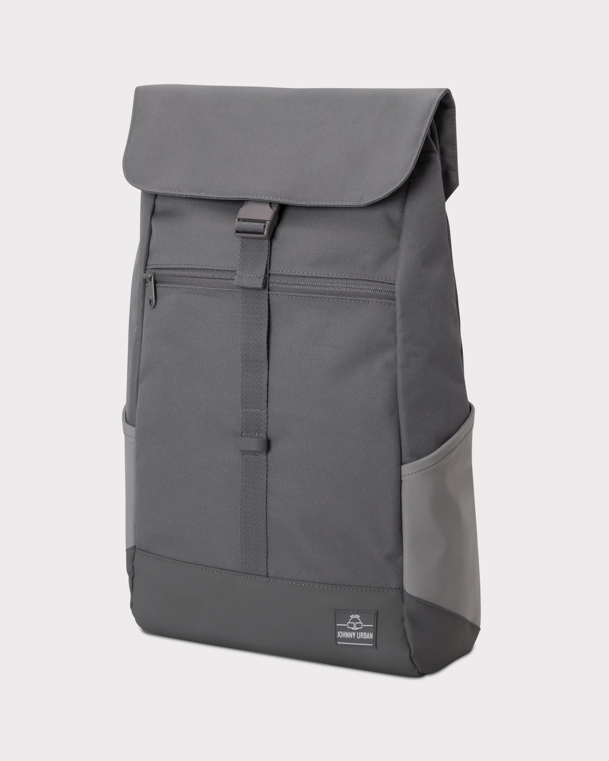 Dunkelgrauer Johnny Urban Rucksack 'Mika' mit Klappe, Frontreißverschluss und seitlichen Taschen