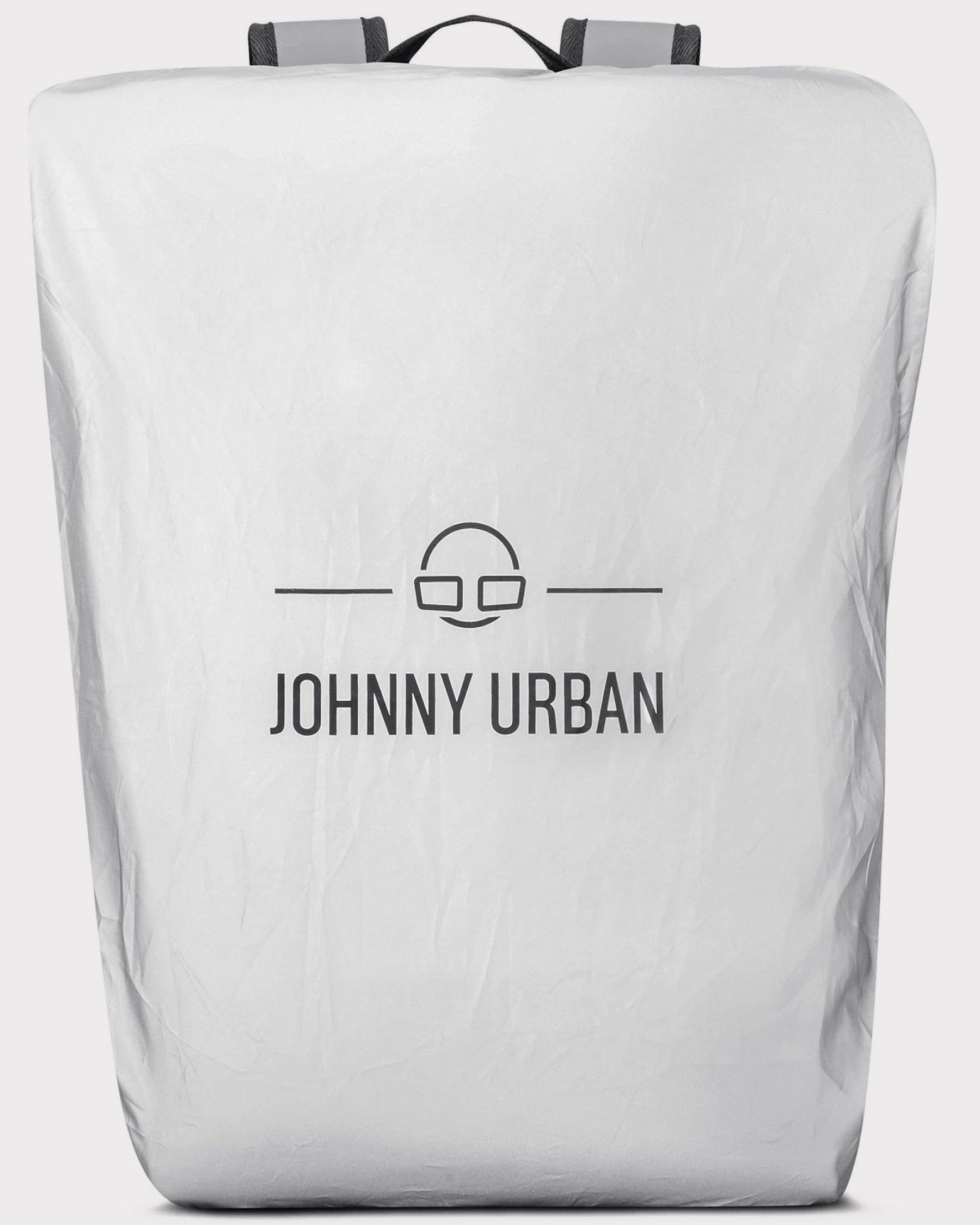 Rucksack mit Regenschutzhülle 'Bo L' in weiß mit Johnny Urban Logo