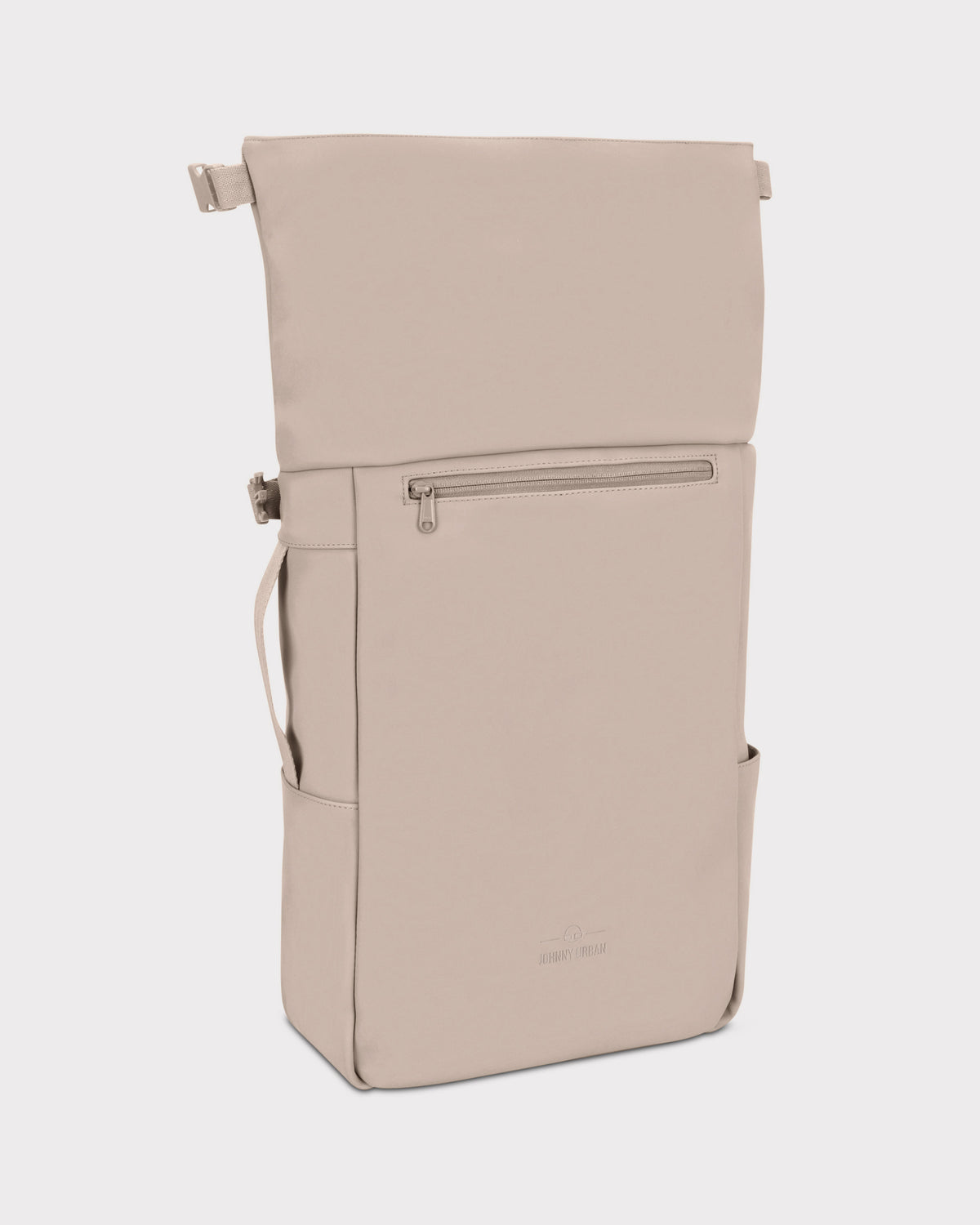 Beiger Rolltop-Rucksack 'Henry' von Johnny Urban mit Vorderfach und seitlichen Taschen